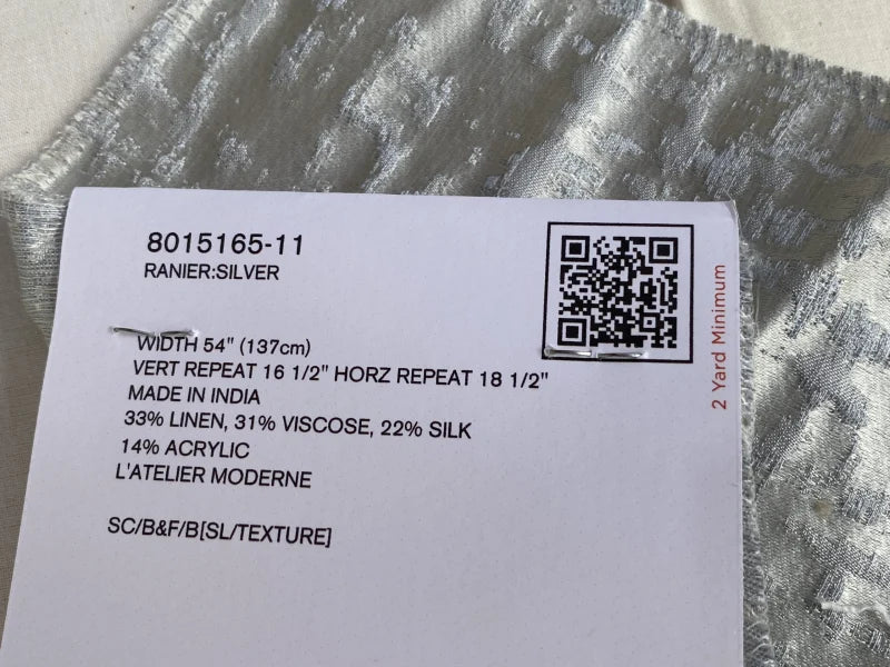 Brunschwig &amp; Fils  Ranier Silver Solid Texture MSRP USD296/y