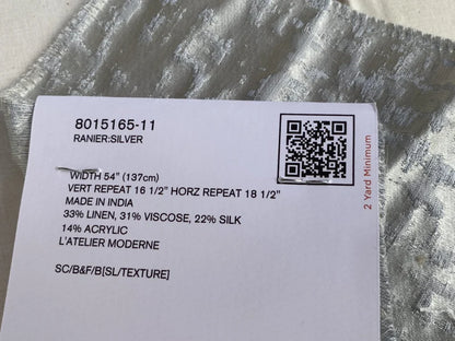 Brunschwig &amp; Fils  Ranier Silver Solid Texture MSRP USD296/y