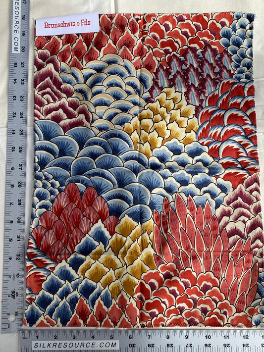 Brunschwig &amp; Fils   Katibi Print Multi Red Blue Yellow Cotton MSRP USD292/y