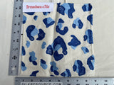 Brunschwig & Fils Tonga Leopard Blue White Embroidery - Special Order