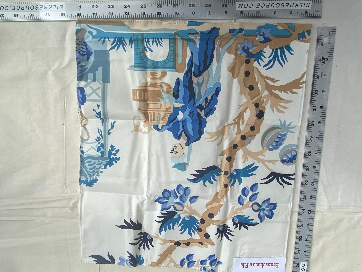Brunschwig &amp; Fils Le Lac in Blue White Print Linen Sea Birds MSRP USD596/y
