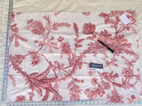 1 Berkbox70 Scalamandre LANGUEDOC RED Floral hand Print Toile