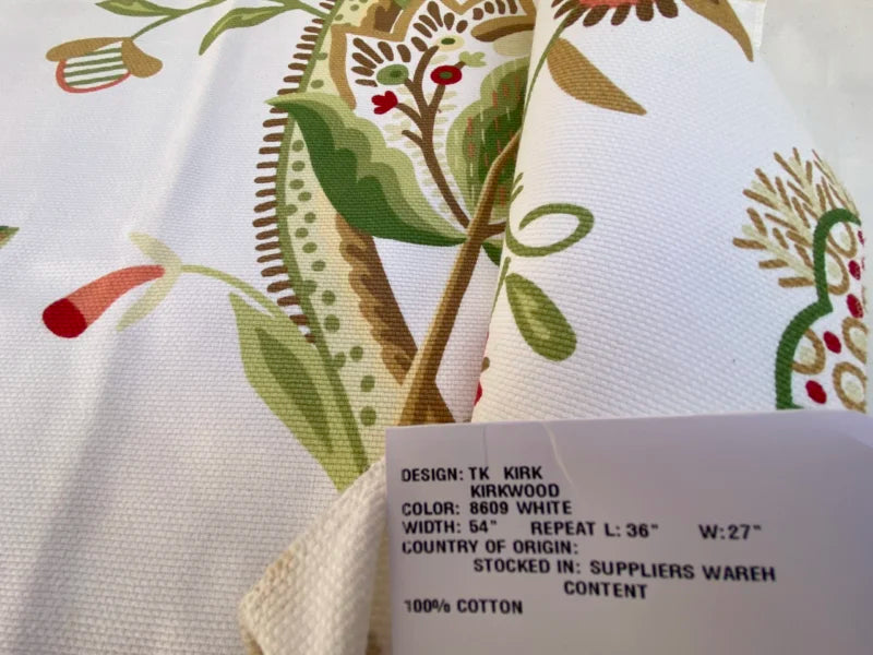 3 Berkbox70 Scalamandre Old World Weavers Kirkwood White Print Cotton Botanical Foliage Square 33x26 inches