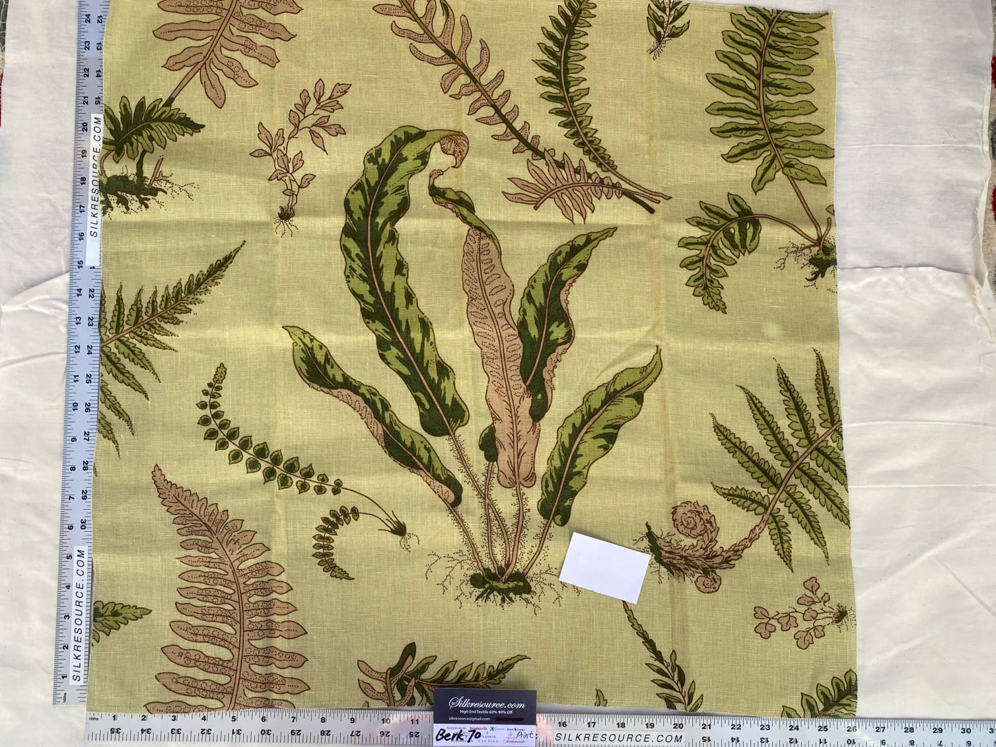 7 Berkbox70 Scalamandre Elsie De Wolfe LinenFabric Fern Square 25 x 26 inches