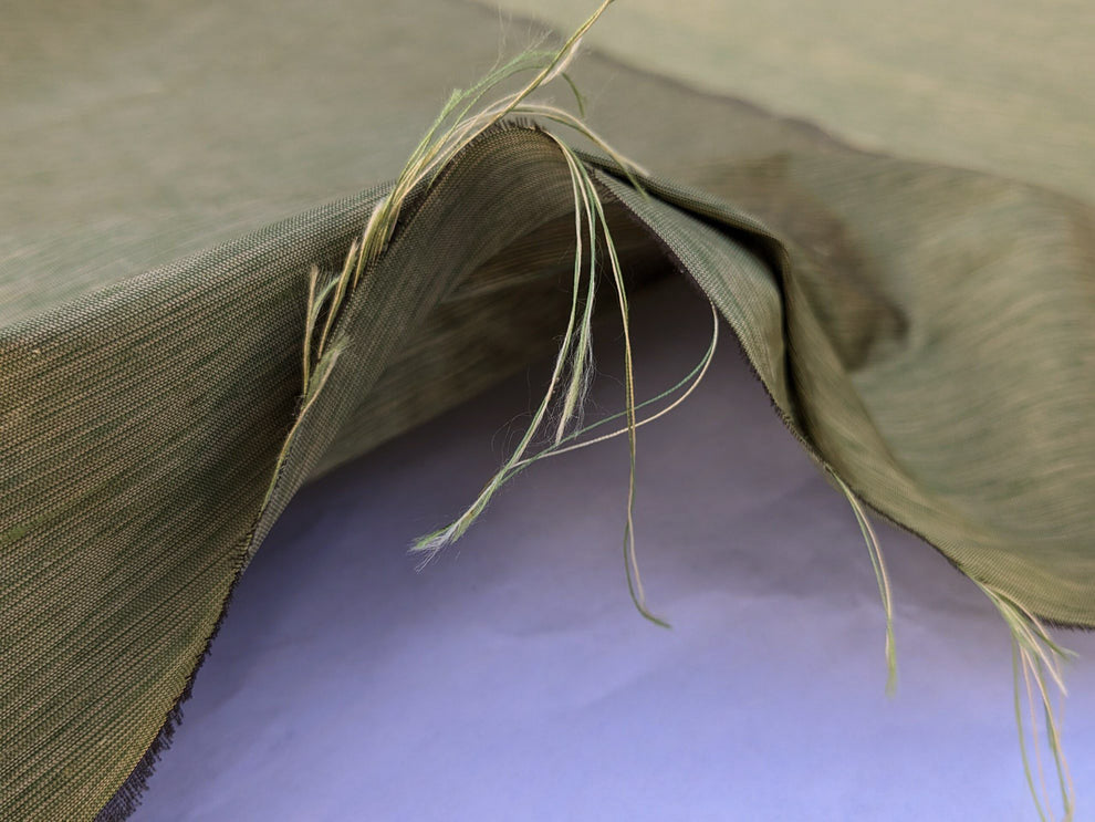 Scalamandre  Hinson  Diffusion Taffeta Olive Green Iridescent Silk Taffeta Texture MSRP USD294/y