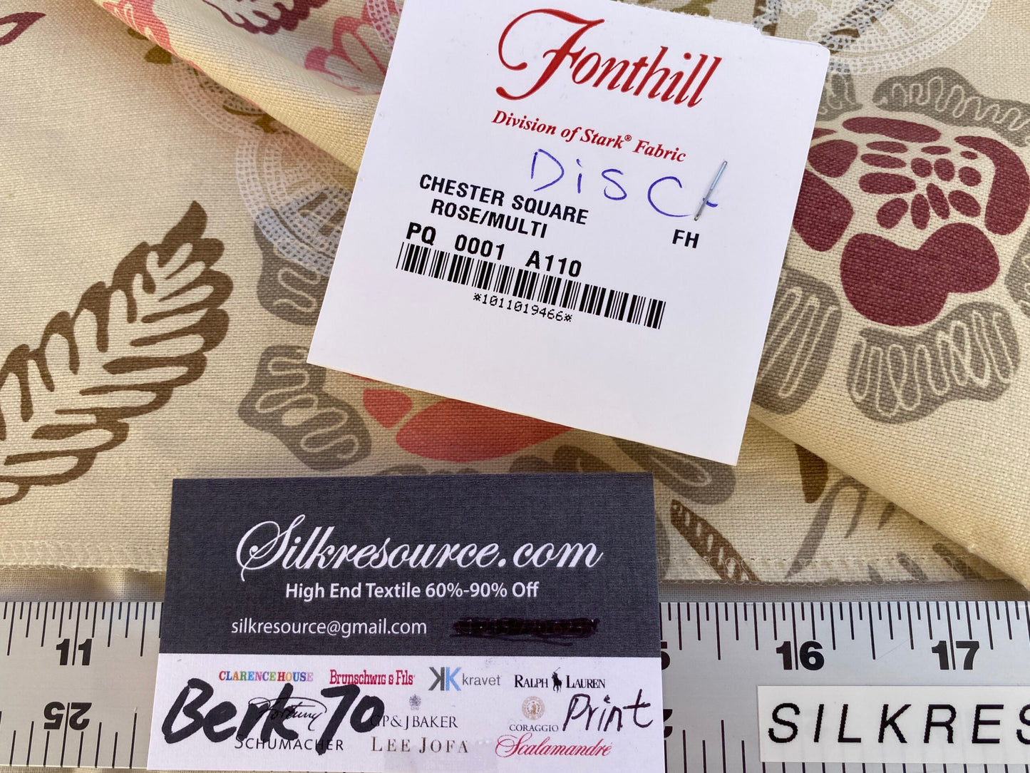 11 Berkbox70 Scalamandre Chester Square Rose Pink Cotton Print  27 x 27 inches MSRP USD 190/Y