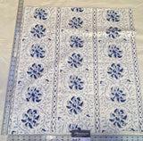 15 Berkbox70 Scalamandre Medallion Stripe Pattern Blue and White 27 x 26 inches