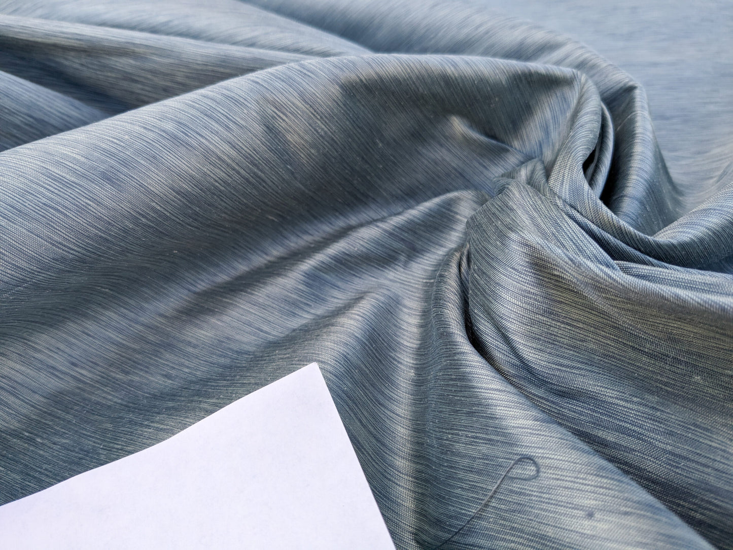 Scalamandre Diffusion Taffeta Ice Blue Iridescent Silk Taffeta Texture MSRP USD294/y