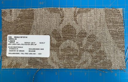 Scalamandre Amelia in "Linen" Natural Oatmeal Beige Renaissance Damask Jacquard Linen Acanthus Artichoke Feather MSRP USD 176/y (Copy)
