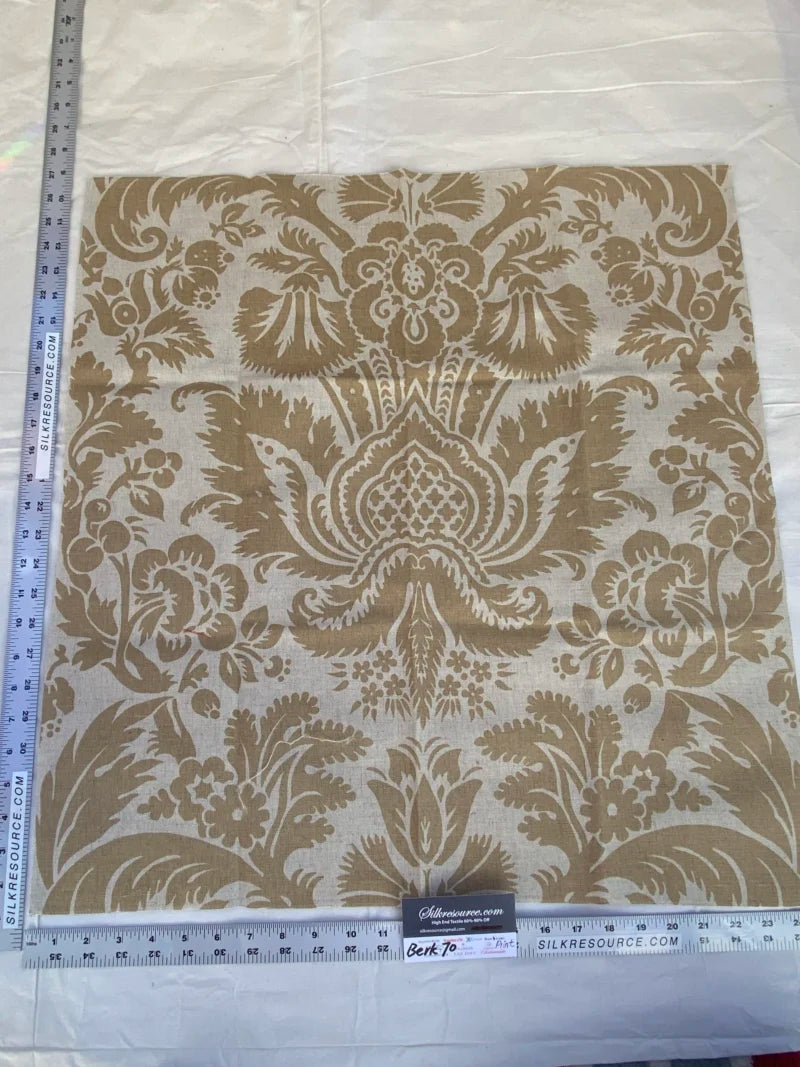 18 Berkbox70 Scalamandre Damask Art deco Antique Gold Print Square