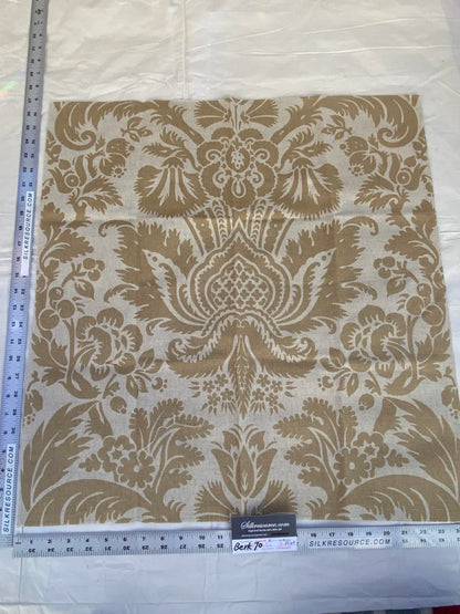 18 Berkbox70 Scalamandre Damask Art deco Antique Gold Print Square