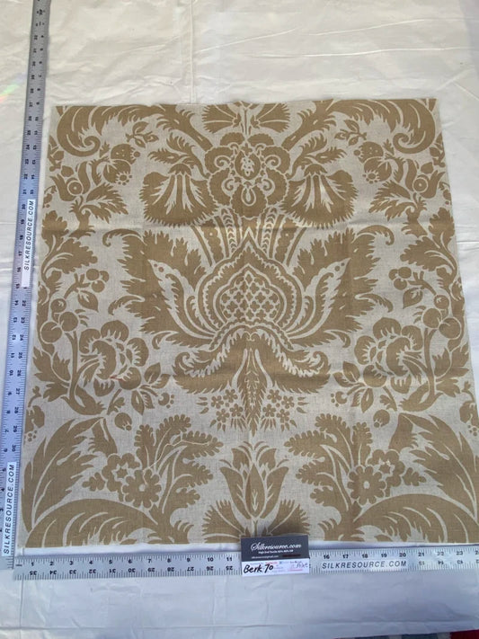 18 Berkbox70 Scalamandre Damask Art deco Antique Gold Print Square