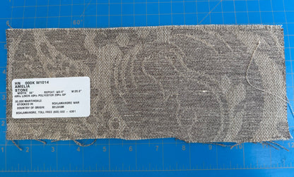 Scalamandre Amelia in "Stone" Pale Grey Natural Oatmeal Beige Renaissance Damask Jacquard Linen Acanthus Artichoke Feather MSRP USD 176/y