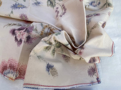 19 Berkbox70 Scalamandre Floral on White Silk Warp Print Square 27 x 17 inches