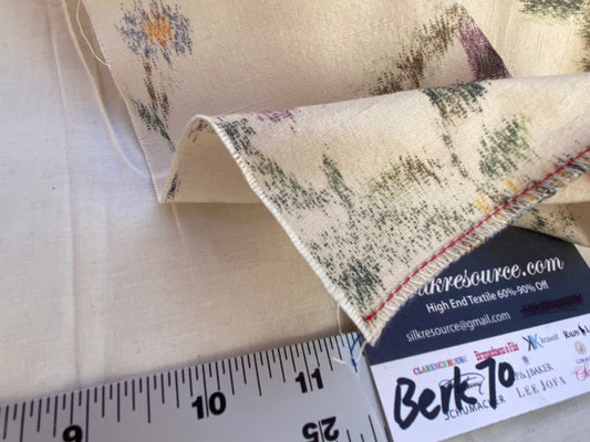 19 Berkbox70 Scalamandre Floral on White Silk Warp Print Square 27 x 17 inches