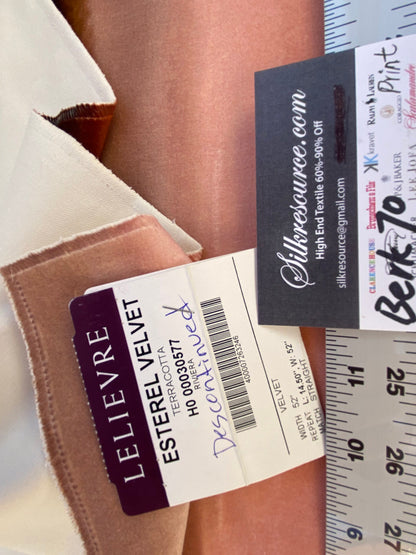 21 Berkbox70 Scalamandre Esterel Velvet - Terracotta Stripe Orange Brown Square 1 yard x 25 inches