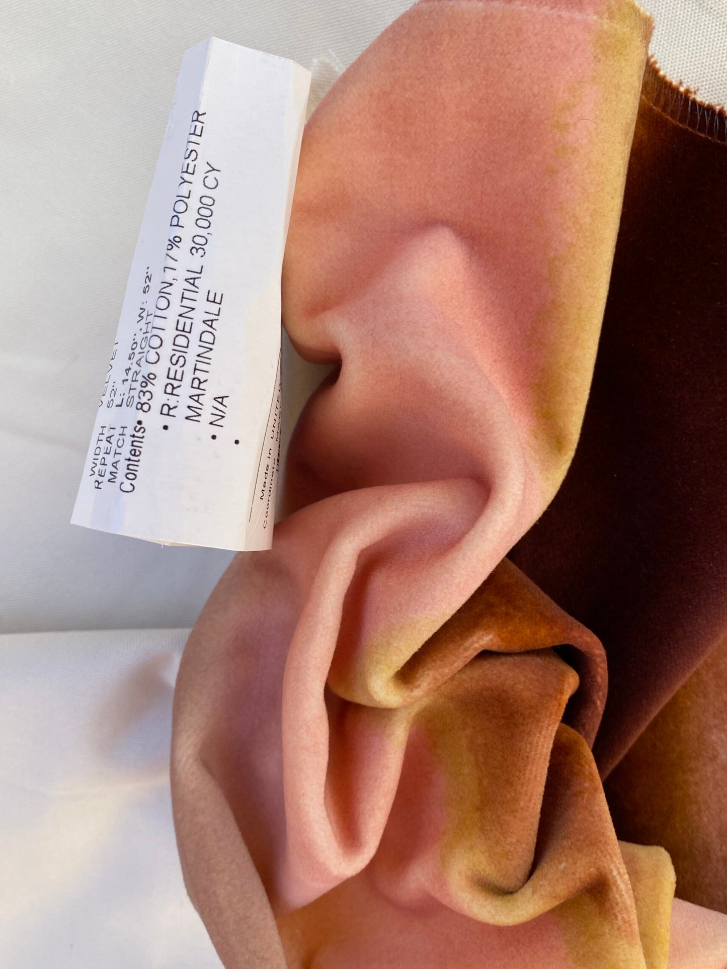 21 Berkbox70 Scalamandre Esterel Velvet - Terracotta Stripe Orange Brown Square 1 yard x 25 inches