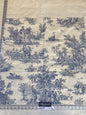 23 Berkbox70 Scalamandre Toile De Jouy Pattern Fabric Blue White Cotton Square