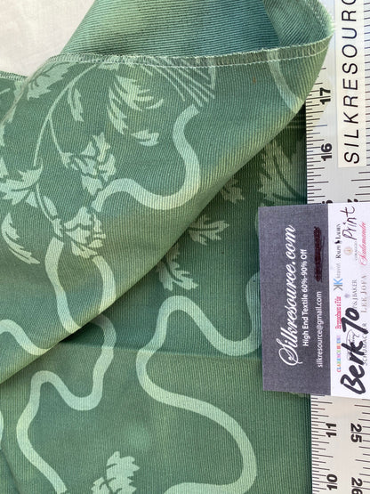 24 Berkbox70 Scalamandre  Floral Foliage on Green Moire Square 1 yard x 25 inches