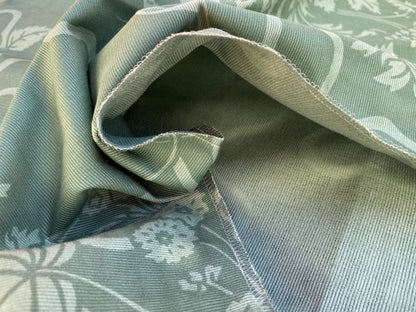 24 Berkbox70 Scalamandre  Floral Foliage on Green Moire Square 1 yard x 25 inches