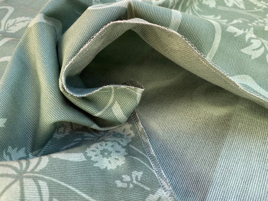 24 Berkbox70 Scalamandre  Floral Foliage on Green Moire Square 1 yard x 25 inches