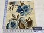 28 Berkbox70 Scalamandre Pomegranate Blue Brown on Beige Botanical  Square 12 x 12 inches