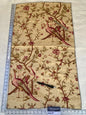 30 Berkbox70 Scalamandre Bird Trees Pattern Red on Beige  Square 1 yard x 21 inches