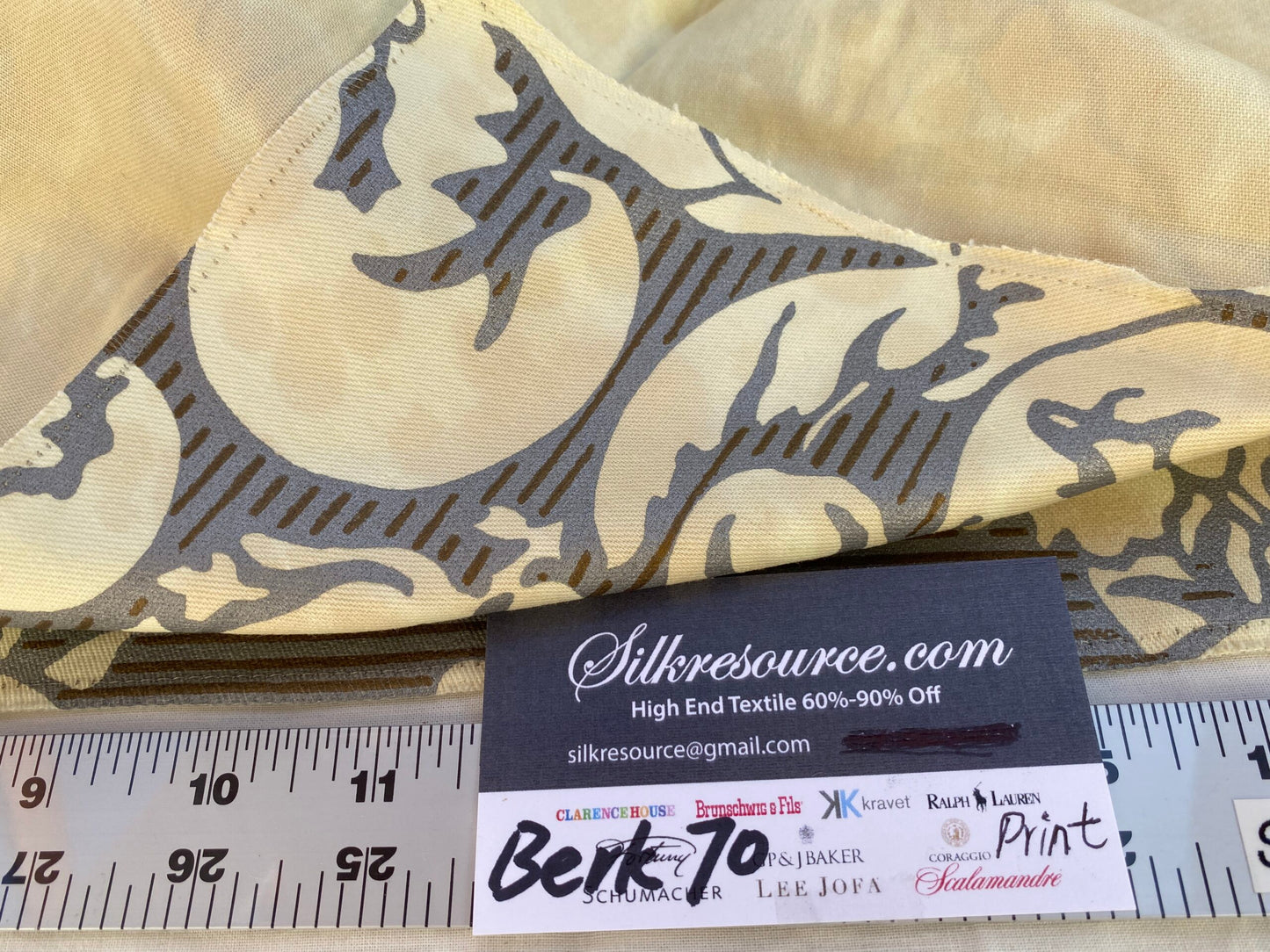 32 Berkbox70 Scalamandre Damask Gray Beige Stripe Square 26 x 24 inches