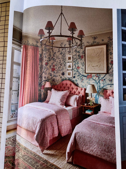 Scalamandre Thomas Coral Linen Chenille Viscose, Polycotton Pink MSRP USD 192/y