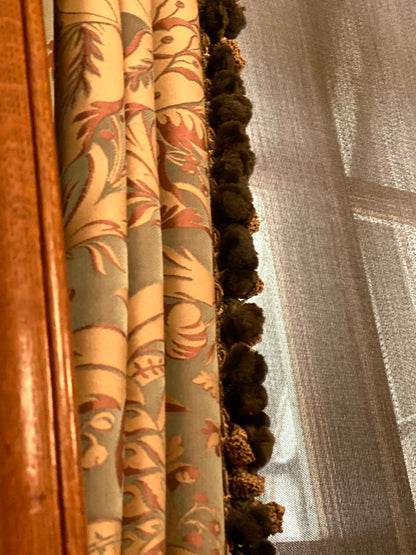 By Yard Scalamandre "NATCHEZ" Silk Lampas in Ripe Peach and Cream Salmon Pink &amp; Off White Silver PineappleWhite 18th C MSRP$1200+/Y