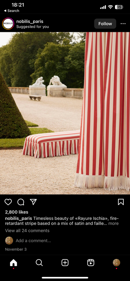 Scalamandre " Barbados Lime &amp; Off White Outdoor Tropical Wide Stripe MSRP USD 138/Y  Old World Weavers"