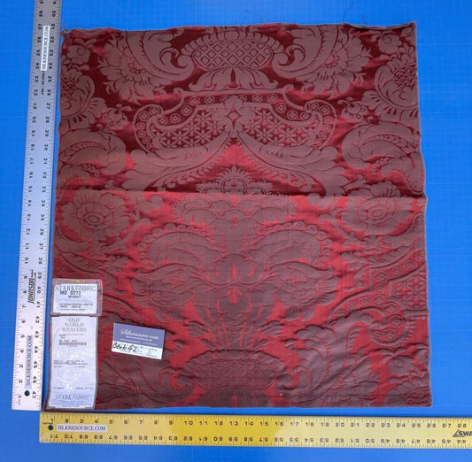 6 Berkbox42 Scalamandre Squares 27x27" Murat Red Silk Damask Old World Weavers