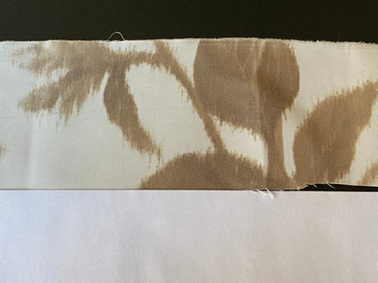 Scalamandre Anemone Flower Sepia Light Brown Grey On Cream Atmospheric 100% Silk Taffeta Print 20 Screens MSRP USD 278/Y