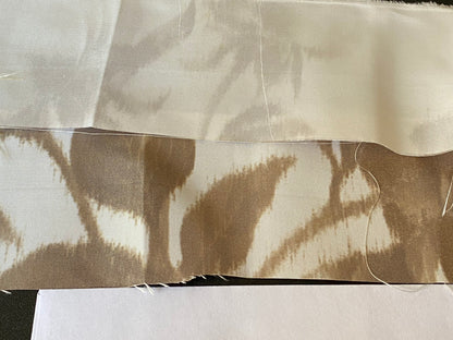 Scalamandre Anemone Flower Sepia Light Brown Grey On Cream Atmospheric 100% Silk Taffeta Print 20 Screens MSRP USD 278/Y
