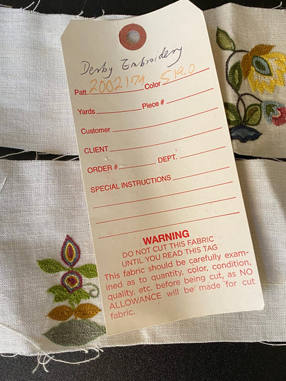 by yard Lee Jofa Derby Embroidery Hand Crewel Linen Small Sprig MSRP USD 336Y