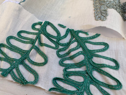 Scalamandre Harbor Aqua Seaweeds Ocean Plants Embroidery Blue White Green MSRP USD 288