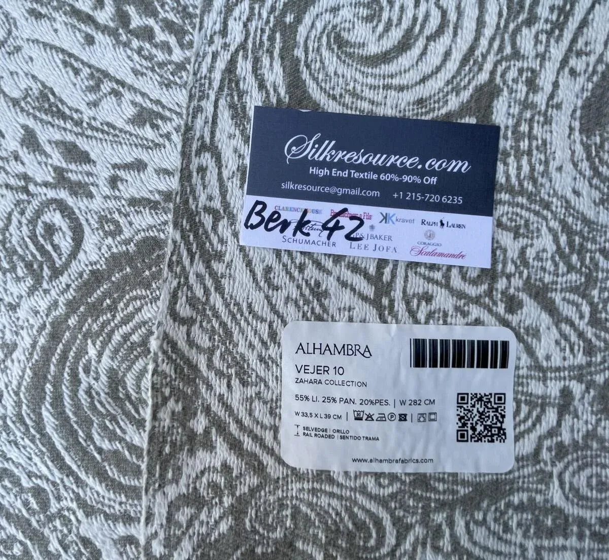 20 Berkbox42 Scalamandre Squares 27x27" "vejer 10"