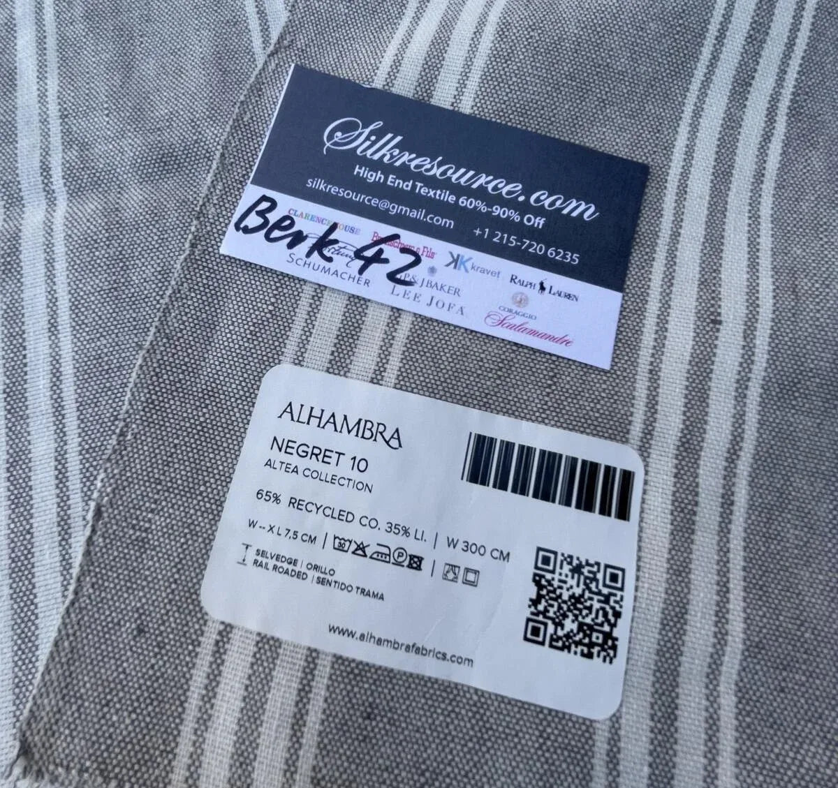 28 Berkbox42 Scalamandre Squares 27x27" "negret" Cotton Linen Blend