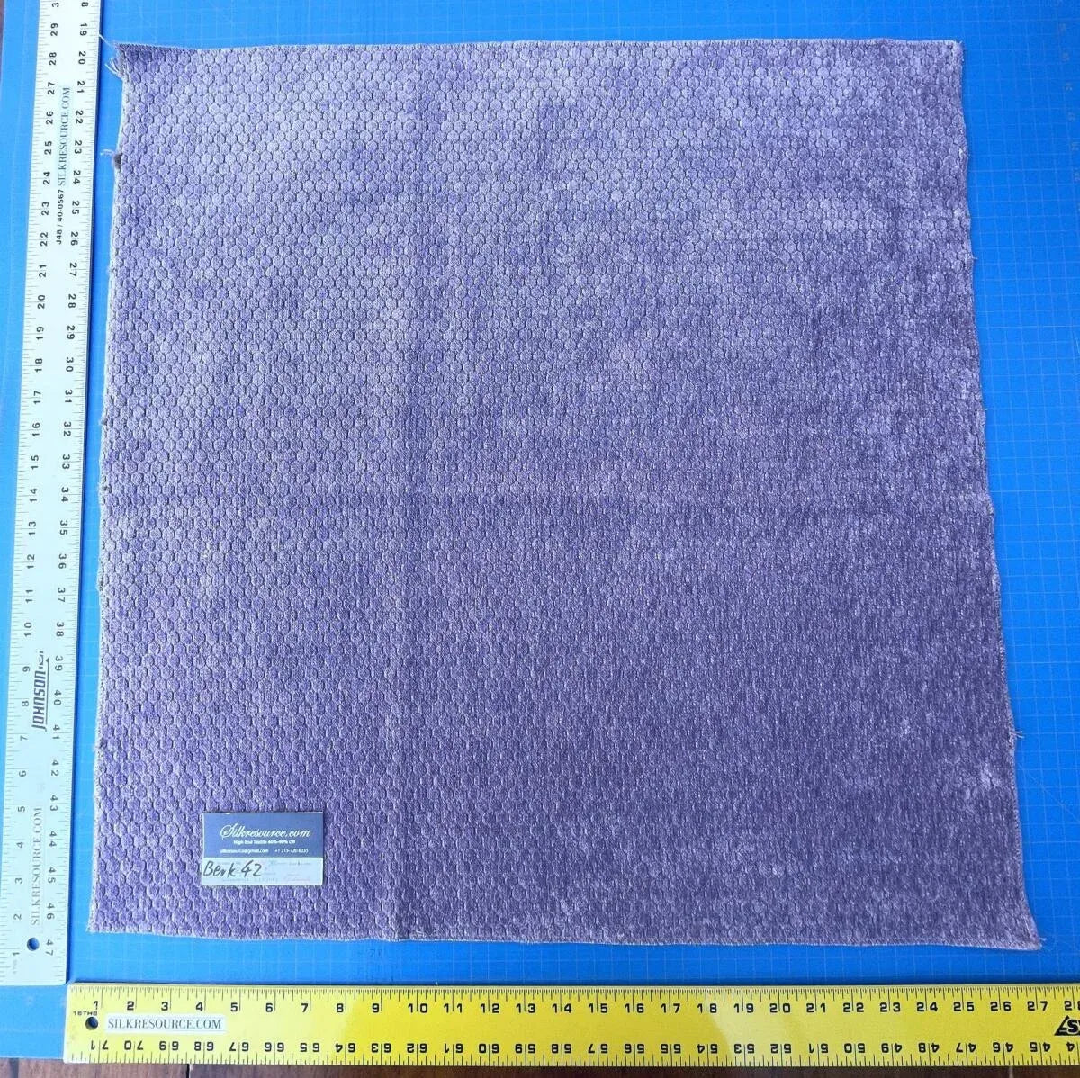 37 Berkbox42 Scalamandre Squares 27x27" Lavender Blue Honeycomb Cut Velvet