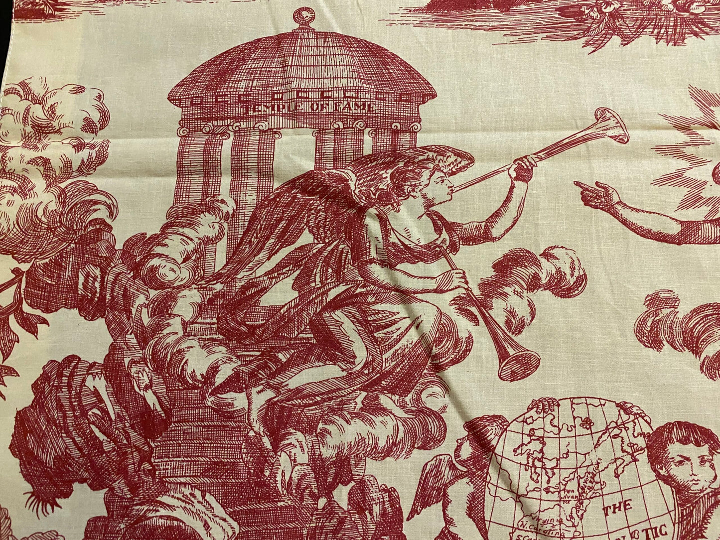 14 Berkbox56 2 yards 31.5" wide Scalamandre Red Beige TOILE Independence War Washington PrintPrint