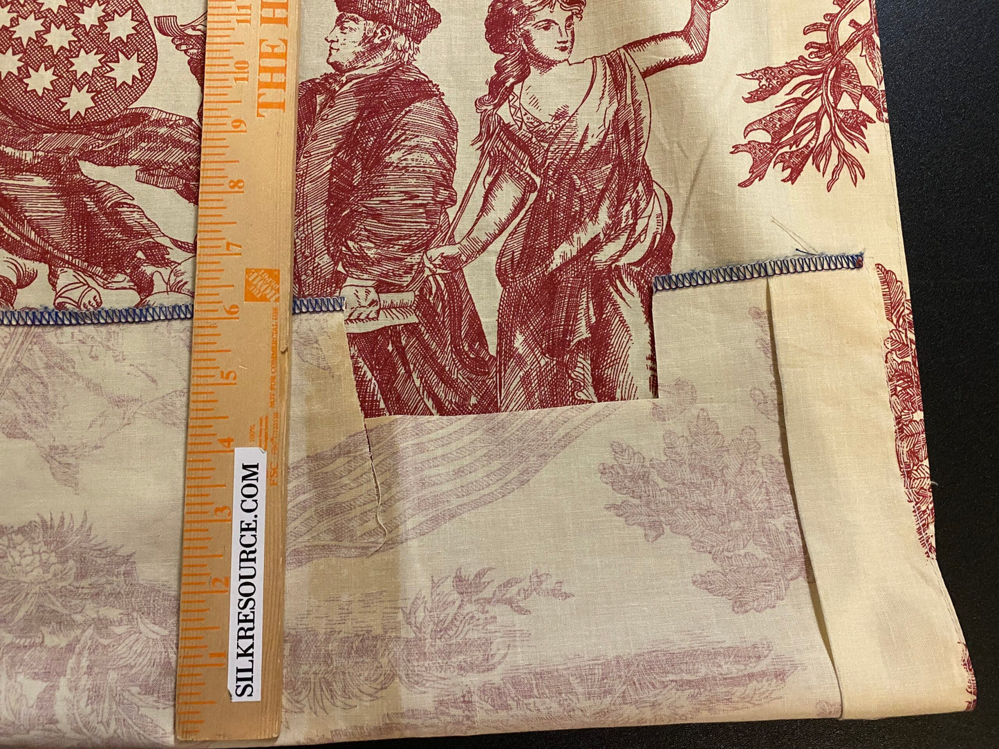 14 Berkbox56 2 yards 31.5" wide Scalamandre Red Beige TOILE Independence War Washington PrintPrint