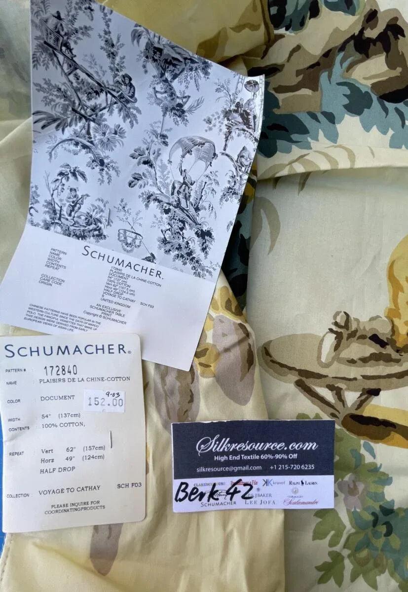 57 Berkbox42 Scalamandre Squares 27x27" "plaisirs De La Chine" 100% Cotton