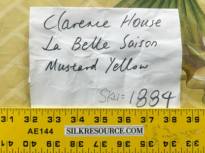 Clarence House la Belle Saison Print Cotton Yellow Mustard Botany Lotus Jasmine Iris Peony Lily Kazumi Asian Botanic Study 30 Screens! - By Vertical Repeats