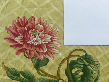 Clarence House la Belle Saison Print Cotton Yellow Mustard Botany Lotus Jasmine Iris Peony Lily Kazumi Asian Botanic Study 30 Screens! - By Vertical Repeats