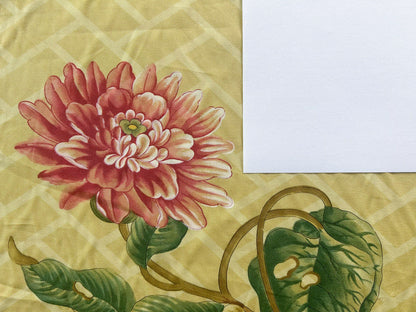 Clarence House la Belle Saison Print Cotton Yellow Mustard Botany Lotus Jasmine Iris Peony Lily Kazumi Asian Botanic Study 30 Screens! - By Vertical Repeats