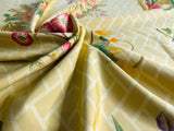 Clarence House la Belle Saison Print Cotton Yellow Mustard Botany Lotus Jasmine Iris Peony Lily Kazumi Asian Botanic Study 30 Screens! - By Vertical Repeats