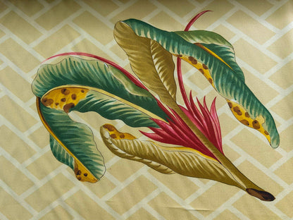Clarence House la Belle Saison Print Cotton Yellow Mustard Botany Lotus Jasmine Iris Peony Lily Kazumi Asian Botanic Study 30 Screens! - By Vertical Repeats