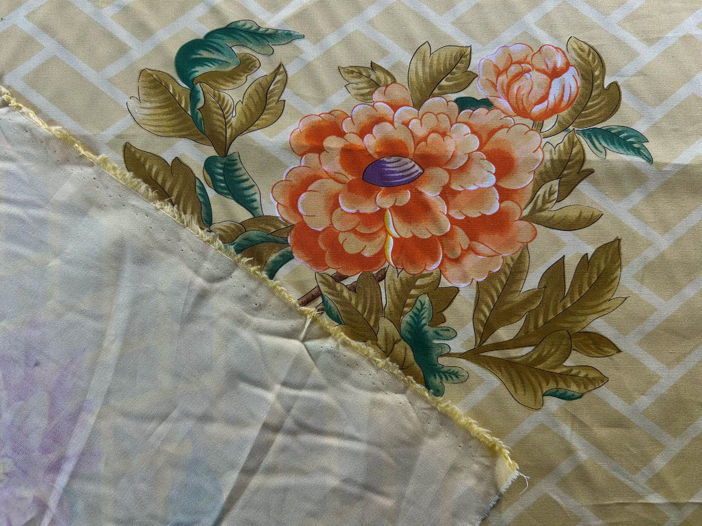 Clarence House la Belle Saison Print Cotton Yellow Mustard Botany Lotus Jasmine Iris Peony Lily Kazumi Asian Botanic Study 30 Screens! - By Vertical Repeats