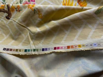 Clarence House la Belle Saison Print Cotton Yellow Mustard Botany Lotus Jasmine Iris Peony Lily Kazumi Asian Botanic Study 30 Screens! - By Vertical Repeats