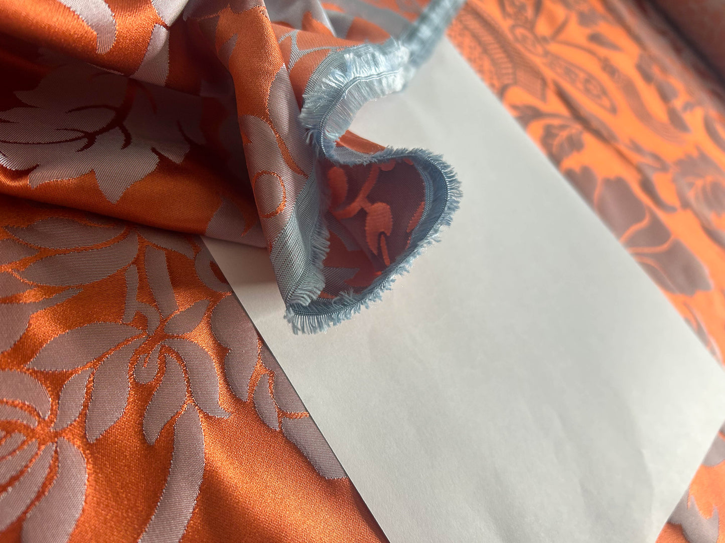 Scalamandre Nashville Orange Silk Damask Chinoiserie Peony Flower Basket Circa 1830  - By The Yard